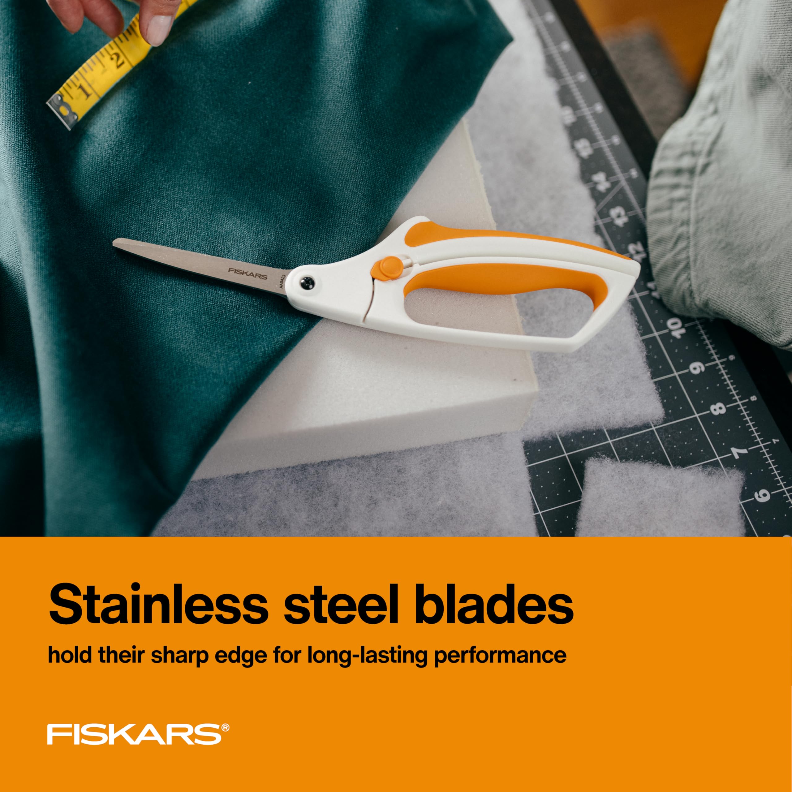 Fiskars Easy Action Fabric Scissors, Stainless Steel Blades for Precision Cuts, Spring-Assited Bent Handle 🍁 All In One Marketplace Canada