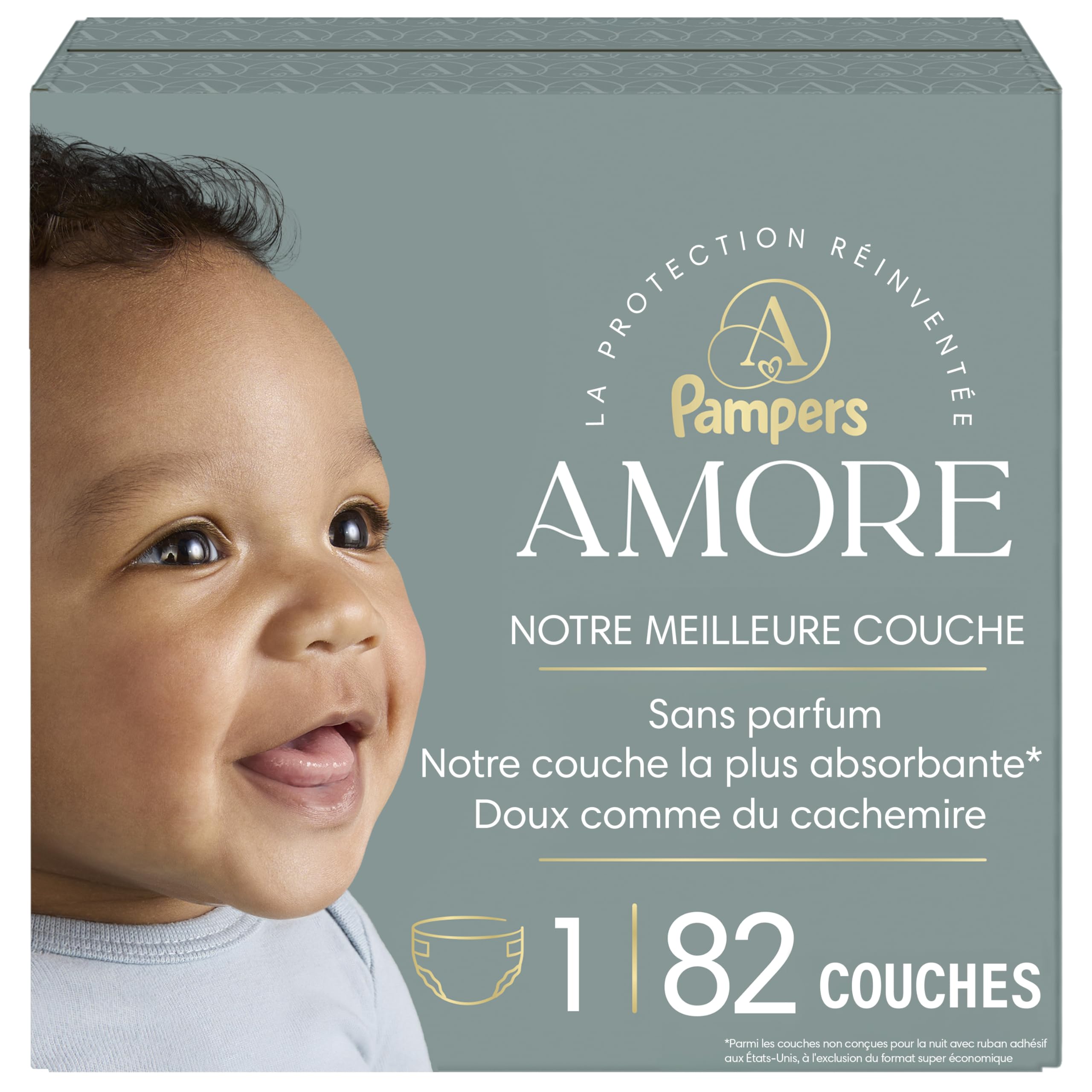 Pampers AMORE, Size 1, Our Best Diaper, 1 Pack (Count of 82) 🍁 All In One Marketplace Canada