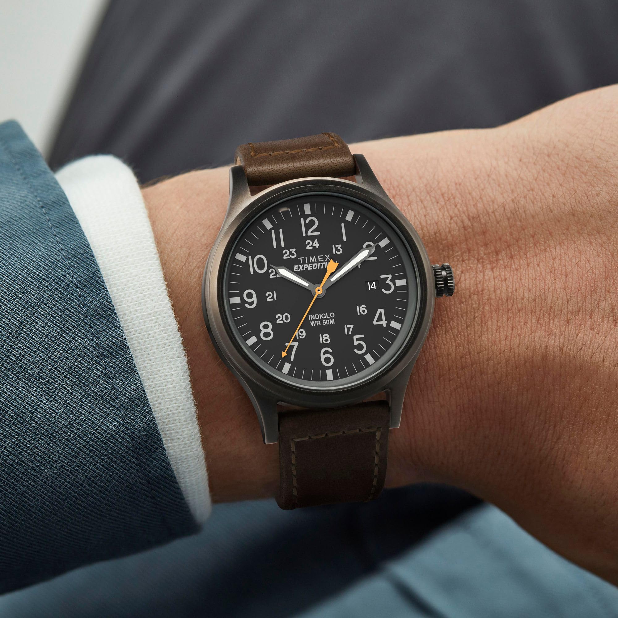 Timex Men's TW4B12500 Expedition Scout 40mm Brown/Black Leather Strap Watch 🍁 All In One Marketplace Canada