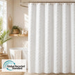 White Boho Fabric Shower Curtain 72 x 72 Inches, Modern Shabby Chic Textured Tufted Chevron Striped Minimalist Cloth Bathroom Shower Curtain 🍁 All In One Marketplace Canada