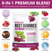 Beetroot Gummies, 90 Count - Non-GMO Beet Root Supplement for Healthy Circulation & Energy - Natural Vegan Fruit Flavor 🍁 All In One Marketplace Canada