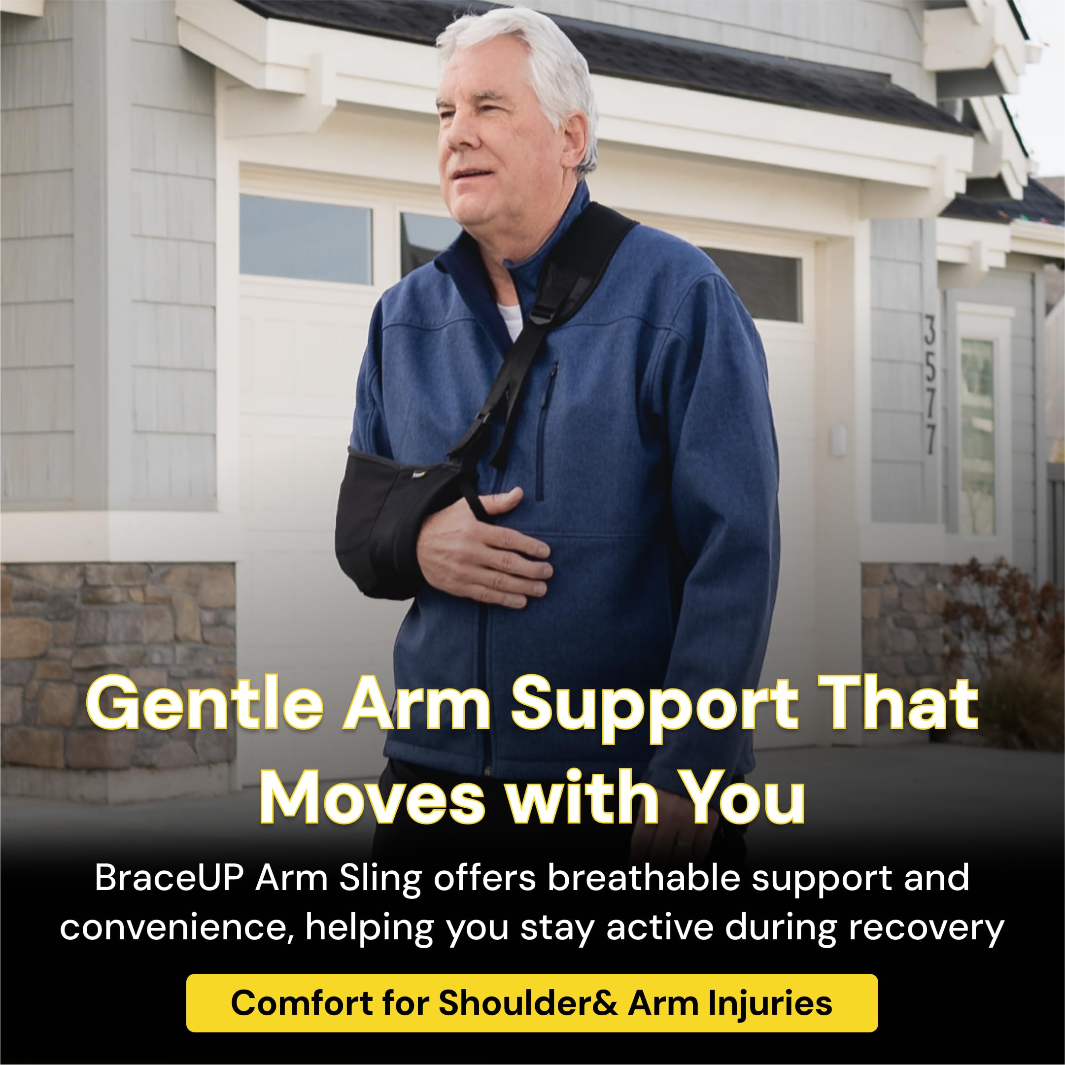 BraceUP Arm Sling for Shoulder Injury - Rotator Cuff Torn, Wrist and Elbow Surgery with Adjustable Padded Arm Support Strap 🍁 All In One Marketplace Canada