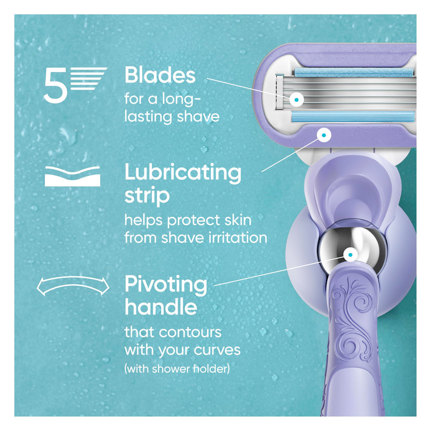 Gillette Razor for Women, Venus Razors Extra Smooth Contour, 5-Blade Cartridges, 1 Handle + 4 Refills + Pivoting Head + Shower Holder 🍁 All In One Marketplace Canada
