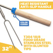 MalloMe Marshmallow Roasting Sticks - Smores Skewers for Fire Pit Kit - Hot Dog Camping Accessories Campfire Marshmellow 32 Inch Long Fork - 5 Pack 🍁 All In One Marketplace Canada