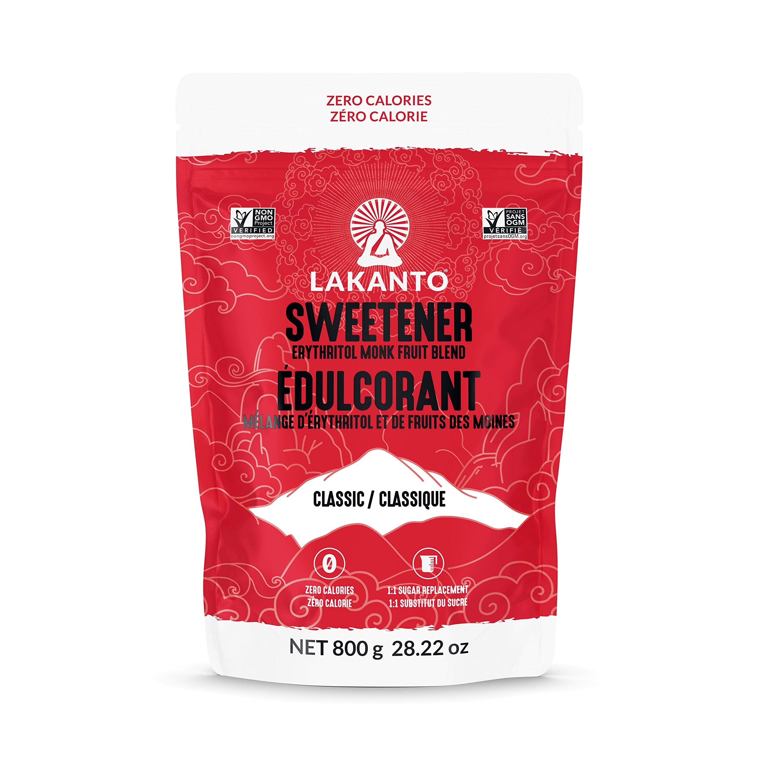 Lakanto Classic Monkfruit Sweetener with Erythritol - White Sugar Substitute, Zero Calorie, Keto Diet Friendly, Zero Net Carbs, Zero Glycemic, Baking, Extract, Sugar Replacement (Classic White - 800 g / 1.76 lb) 🍁 All In One Marketplace Canada