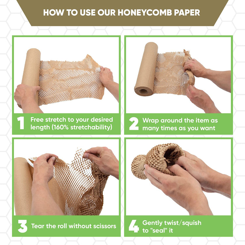 ecoducer 12”x100’ Honeycomb Packing Paper Moving Supplies. Eco Friendly Bubble Paper Wrap Roll for Packing Fragile Items. Packaging Sheets for Moving. Kraft Paper Shipping Supplies. 🍁 All In One Marketplace Canada