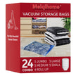 24 Pack Vacuum Storage Bags with Electric Pump (5 Jumbo/5 Large/5 Medium/5 Small/4 Roll), Plastic Packaging Bags,Space Saver Sealer Bags for Clothes, Pillows, Comforters, Blankets, Bedding 🍁 All In One Marketplace Canada
