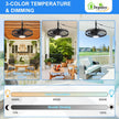 Depuley Outdoor Ceiling Fan with Light: 20 Inch Waterproof Gazebo Fans with Lights Outdoor Hanging - Plug in Remote App Control Caged Fans for Patios Pergola Porch Canopy - 6 Speed Black 🍁 All In One Marketplace Canada