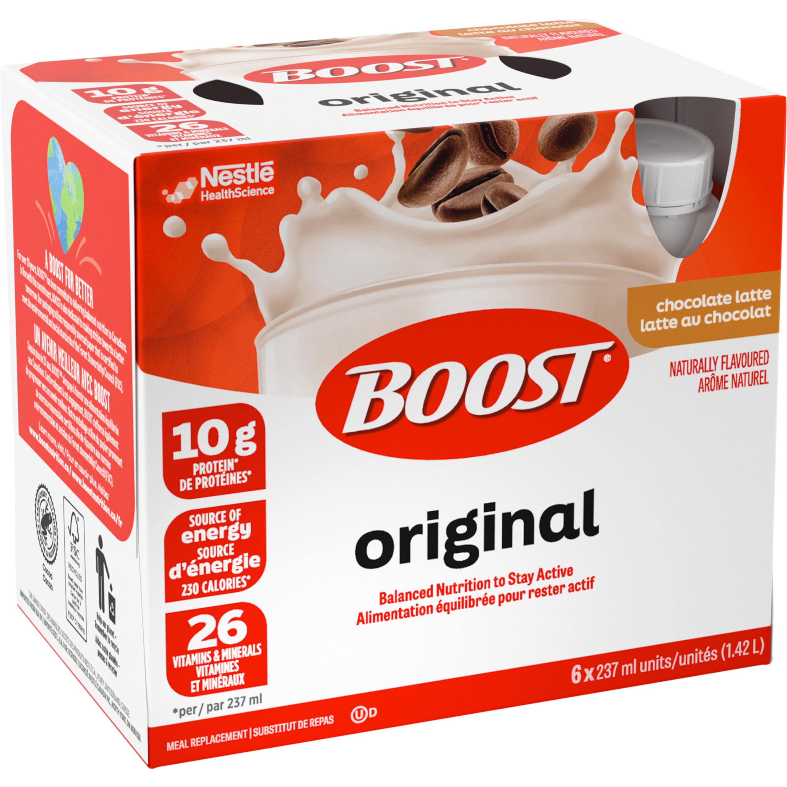 BOOST Original Meal Replacement Drink – Choc Latte, 24 Bottles, 6.1 kg 🍁 All In One Marketplace Canada