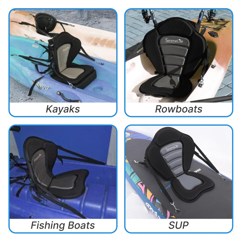 SereneLife Detachable Universal Paddle-Board Seat - Adjustable Paddle Board Seat, Form-Fitting Design for All Body Sizes, Large & Small, Compatible for Kayaks, Rowboats, Fishing Boats 🍁 All In One Marketplace Canada