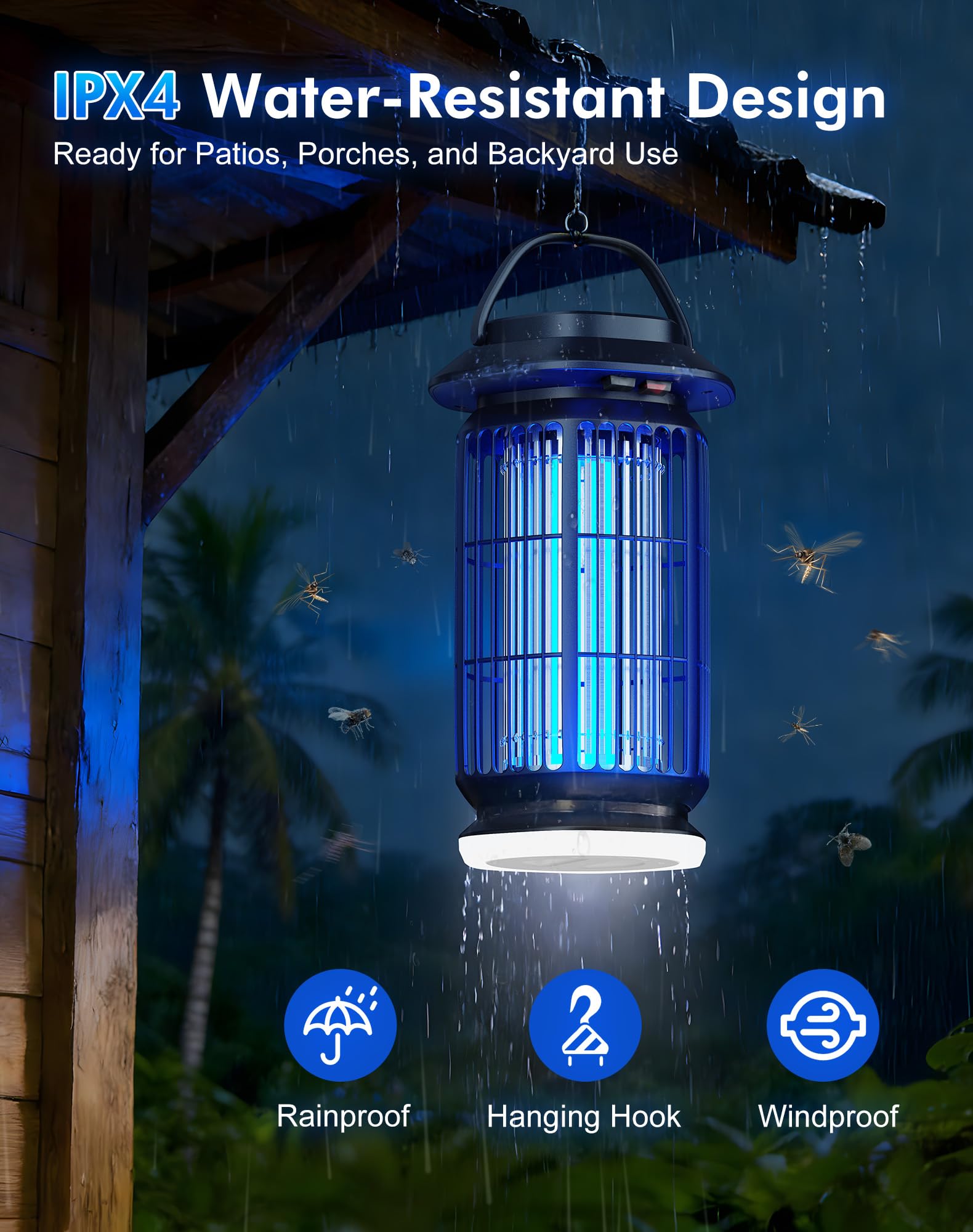 REOGLE 2-in-1 Bug Zapper Indoor Outdoor, 4000V Electric Mosquito Zapper with 365nm UV Light Trap & LED Night Light, Covers 2100 sq ft, Insect Fly Trapper Bug Light for Patio, Garage, Backyard, Porch 🍁 All In One Marketplace Canada