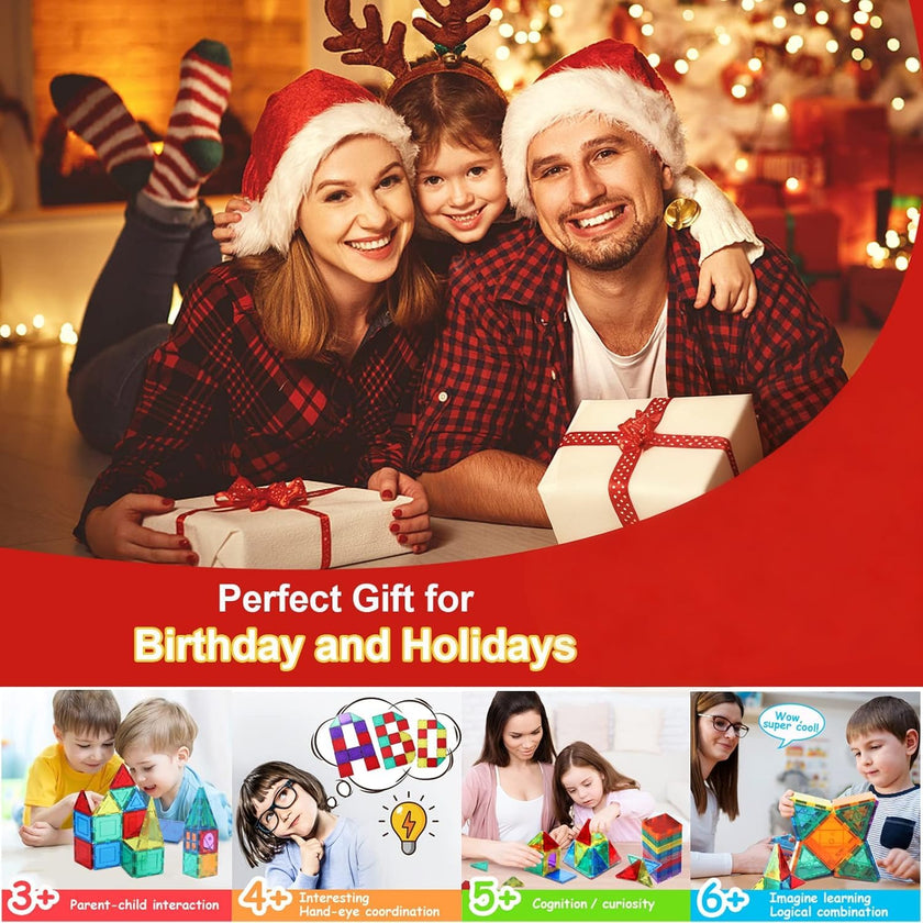 100PCS Magnetic Tiles Magnetic Blocks for Kids 3-5 6-8 8-10 Construction STEM Learning Resources Magnet Building Blocks Toddler Toys Christmas Birthday Gifts Toys for 3 4 5 6 7 8+ Year Old Boys Girls 🍁 All In One Marketplace Canada