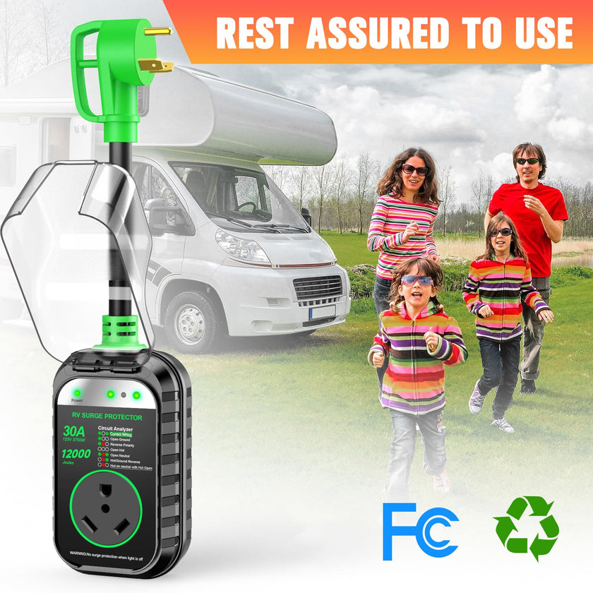 GEARGO RV Surge Protectors 30 Amp RV Circuit Analyzer, [𝟐𝟎𝟐𝟔 𝐍𝐞𝐰 𝐔𝐩𝐠𝐫𝐚𝐝𝐞𝐝 & 𝐆𝐞𝐧𝟐] Full Protection, RV Adapter Plug for Camper(Green) 🍁 All In One Marketplace Canada