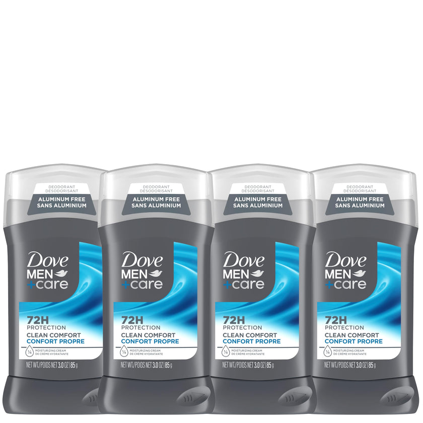 Dove Men+Care Deodorant Stick aluminum-free deodorant formula for 72H protection Clean Comfort with ¼ moisturizing cream, 85g (Pack of 4) 🍁 All In One Marketplace Canada
