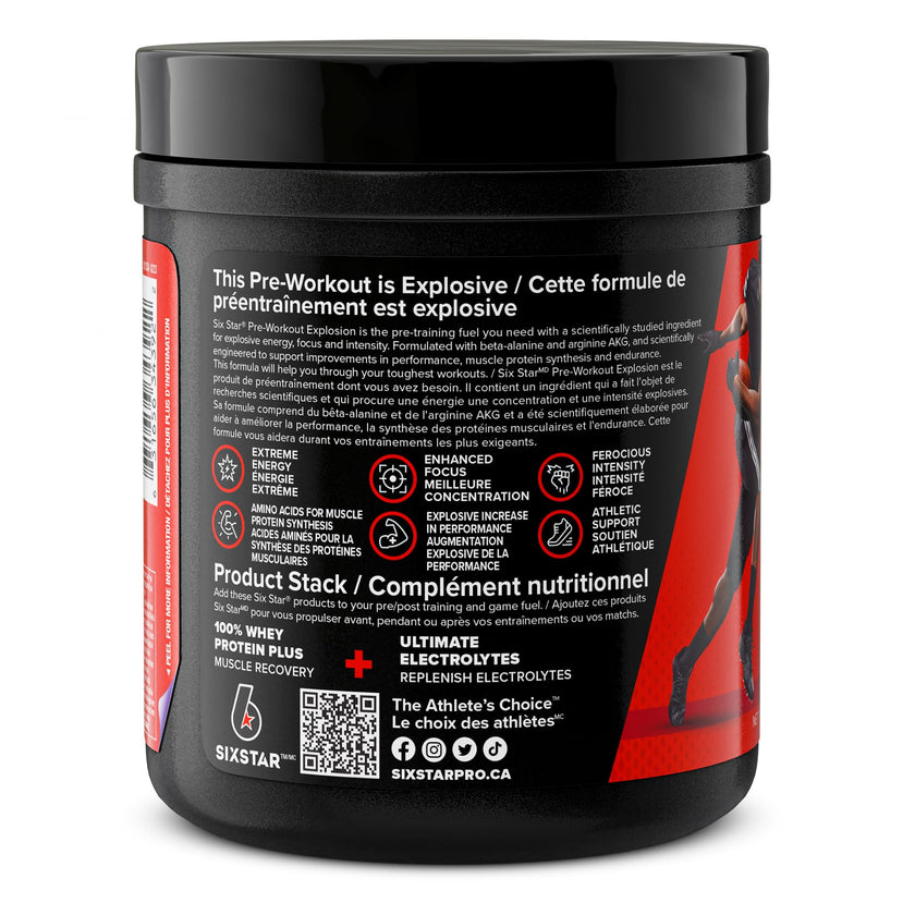 Six Star Pre-Workout Explosion for Men & Women, Fruit Punch (30 Servings) 🍁 All In One Marketplace Canada