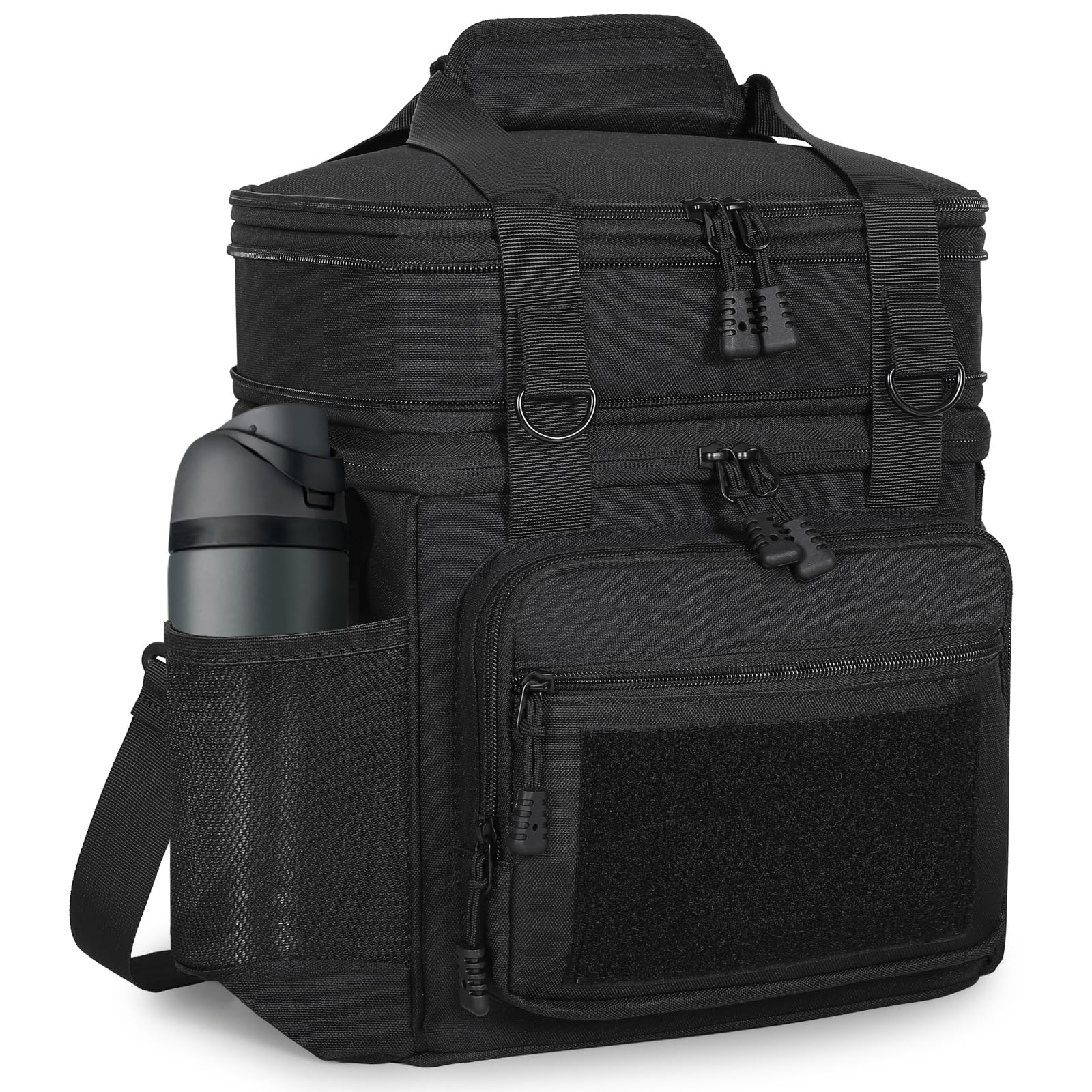 Tactical Lunch Box Cooler Bag - Expandable Insulated Lunch Bag for Men Daily - Large Lunchbox for Adults Work Shifts Outdoor Trips Black 16L 🍁 All In One Marketplace Canada