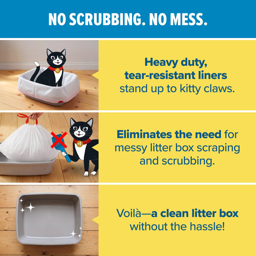 Jonny Cat Litter Box Liners: Heavy Duty - Tear & Leak Resistant - Drawstring Close - Jumbo, 15 Count 🍁 All In One Marketplace Canada