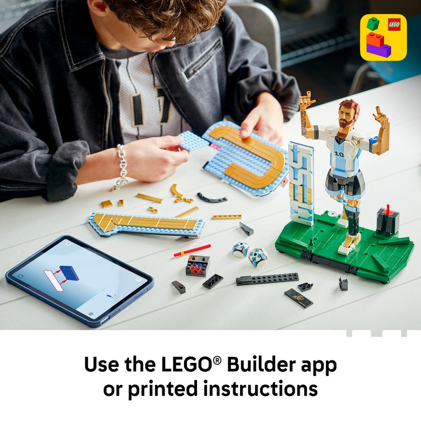 LEGO Editions Lionel Messi – Soccer Legend - Building Set for Boys & Girls, Ages 12+ - Collectible Soccer Gift with Plaque - Kids Bedroom or Shelf Decor - 43015 🍁 All In One Marketplace Canada