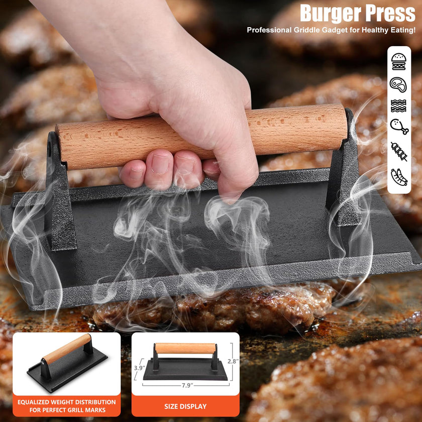 RINPIR 42pcs Griddle Accessories Kit for Blackstone, Flat Top Grill Spatula Set with Enlarged Spatulas, Melting Dome and Burger Press, Professional Hibachi Tools Gifts for Outdoor BBQ Teppanyaki 🍁 All In One Marketplace Canada