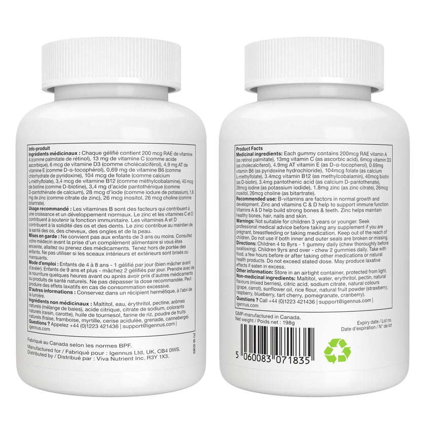 Igennus Methylated Kids Multivitamin Gummy, Sugar Free Kids Vitamins 🍁 All In One Marketplace Canada