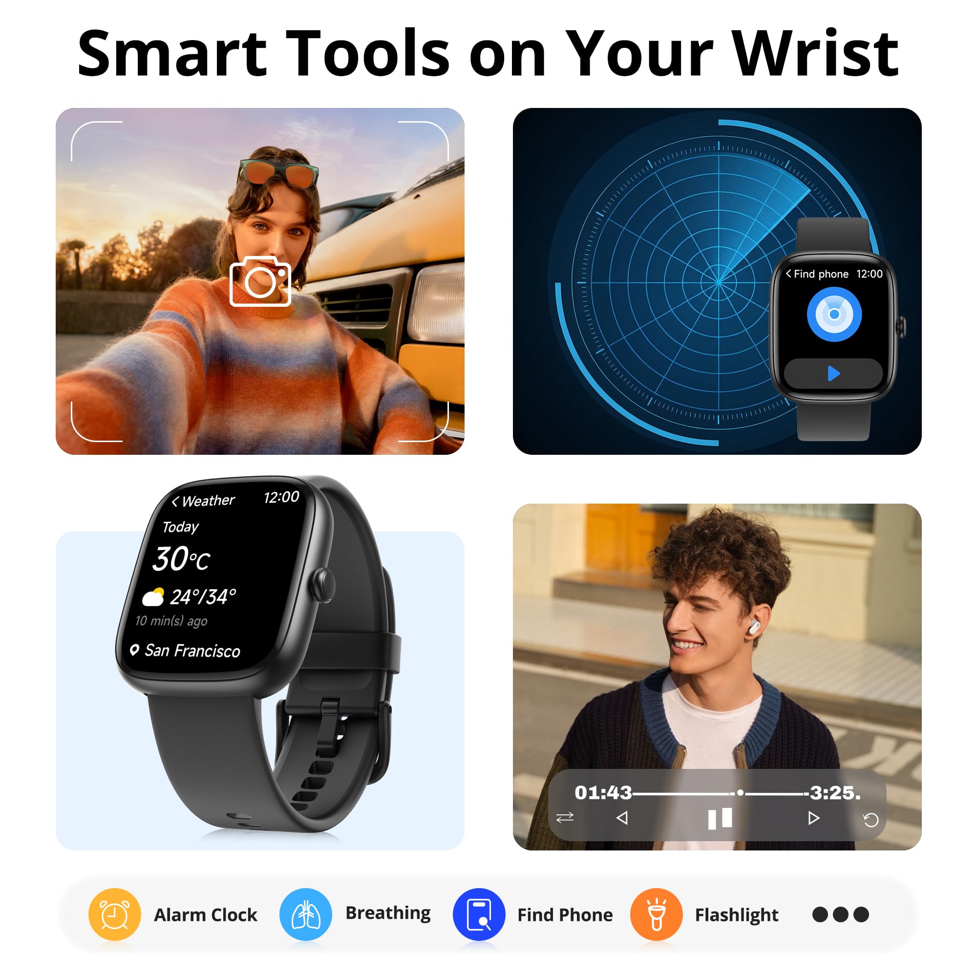 Fixwink Smart Watch for Men Women (Answer/Make Call), 1.83