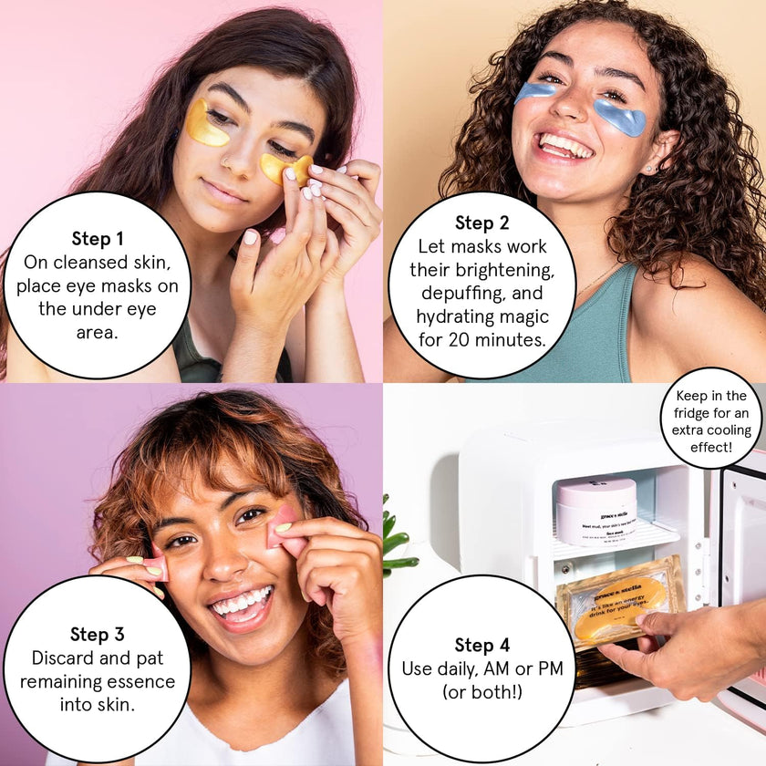 grace & stella Award Winning Under Eye Mask - Gifts for Her - Birthday Gifts for Women - Gel Eye Patches for Dark Circles, Puffy Eyes, Wrinkles, Undereye Bags - Self Care Gifts (24 Pairs, Pink) 🍁 All In One Marketplace Canada