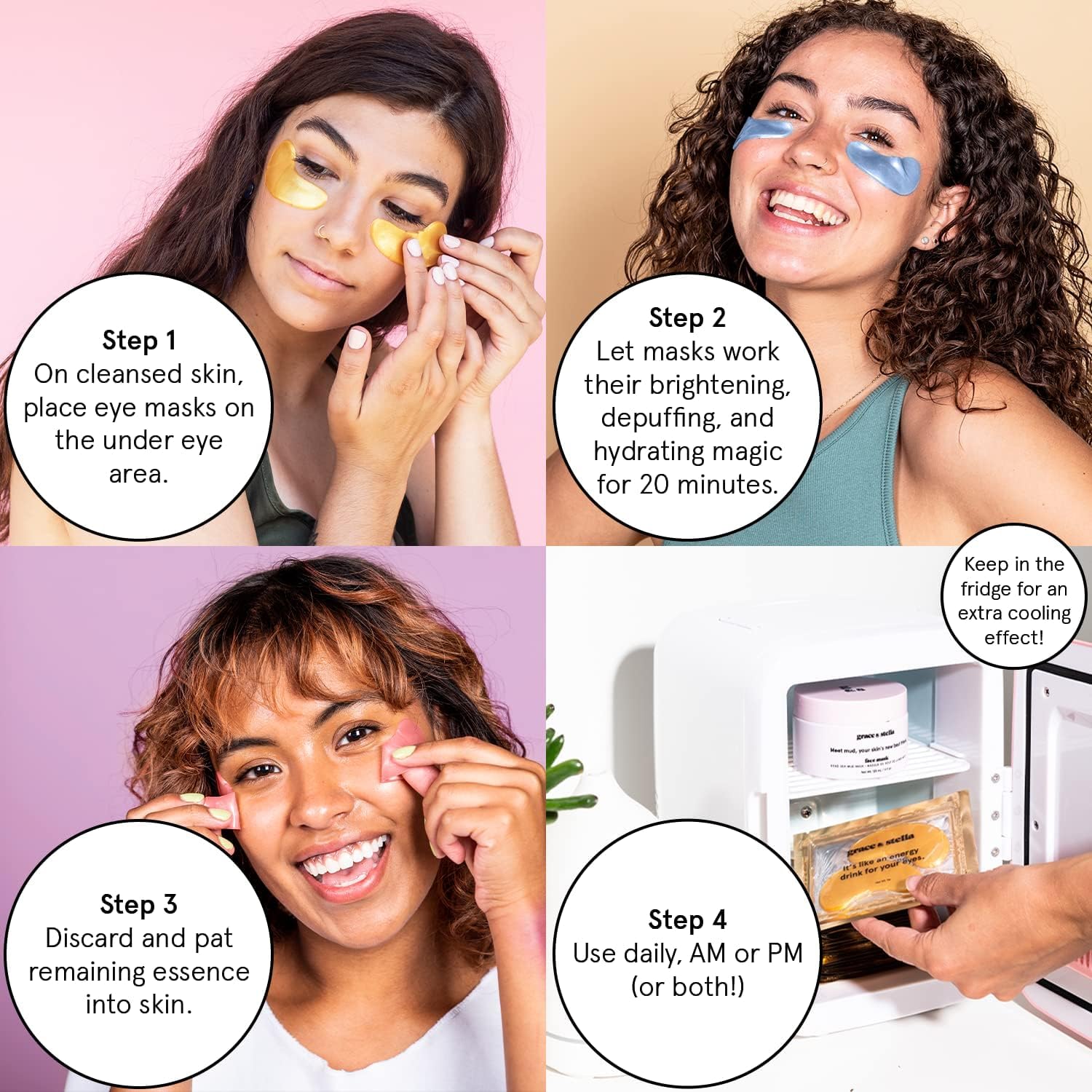 grace & stella Award Winning Under Eye Mask - Travel Essentials - Birthday Gifts for Women - Gel Eye Patches for Dark Circles, Puffy Eyes, Wrinkles, Undereye Bags - Vegan - Self Care (48 Pairs, Gold) 🍁 All In One Marketplace Canada