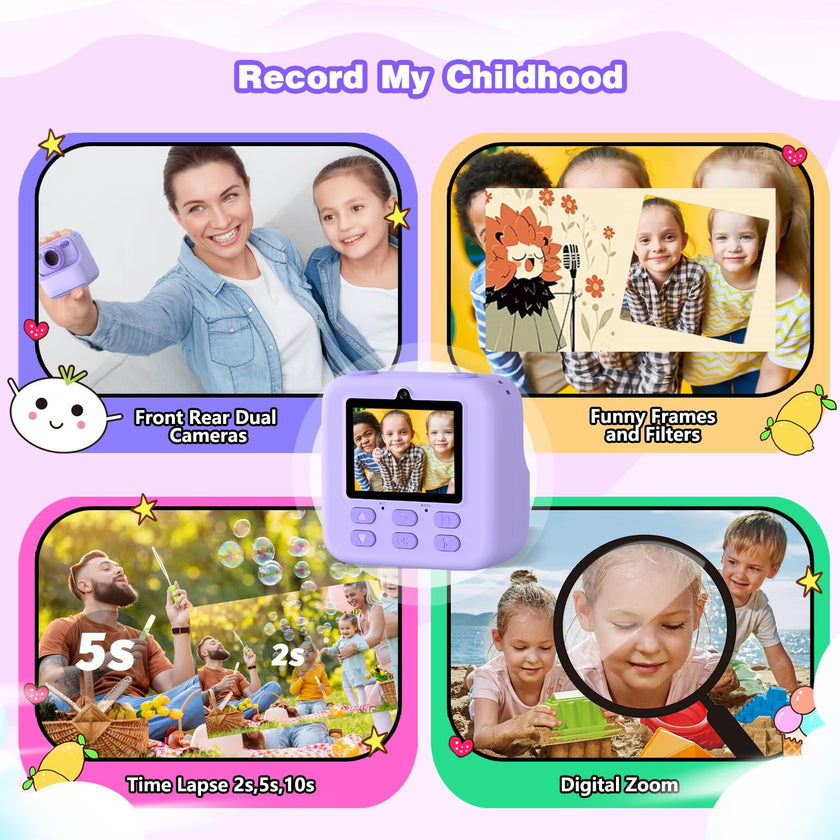 masterbee Kid Camera Instant Print Photo, Birthday Gifts for Girls and Boys, Kids Digital Camera Toys, 1080P HD Video, 3 4 5 6 7 8 9 10 11 12 Year Old Boy Gifts/Girl Gifts 🍁 All In One Marketplace Canada