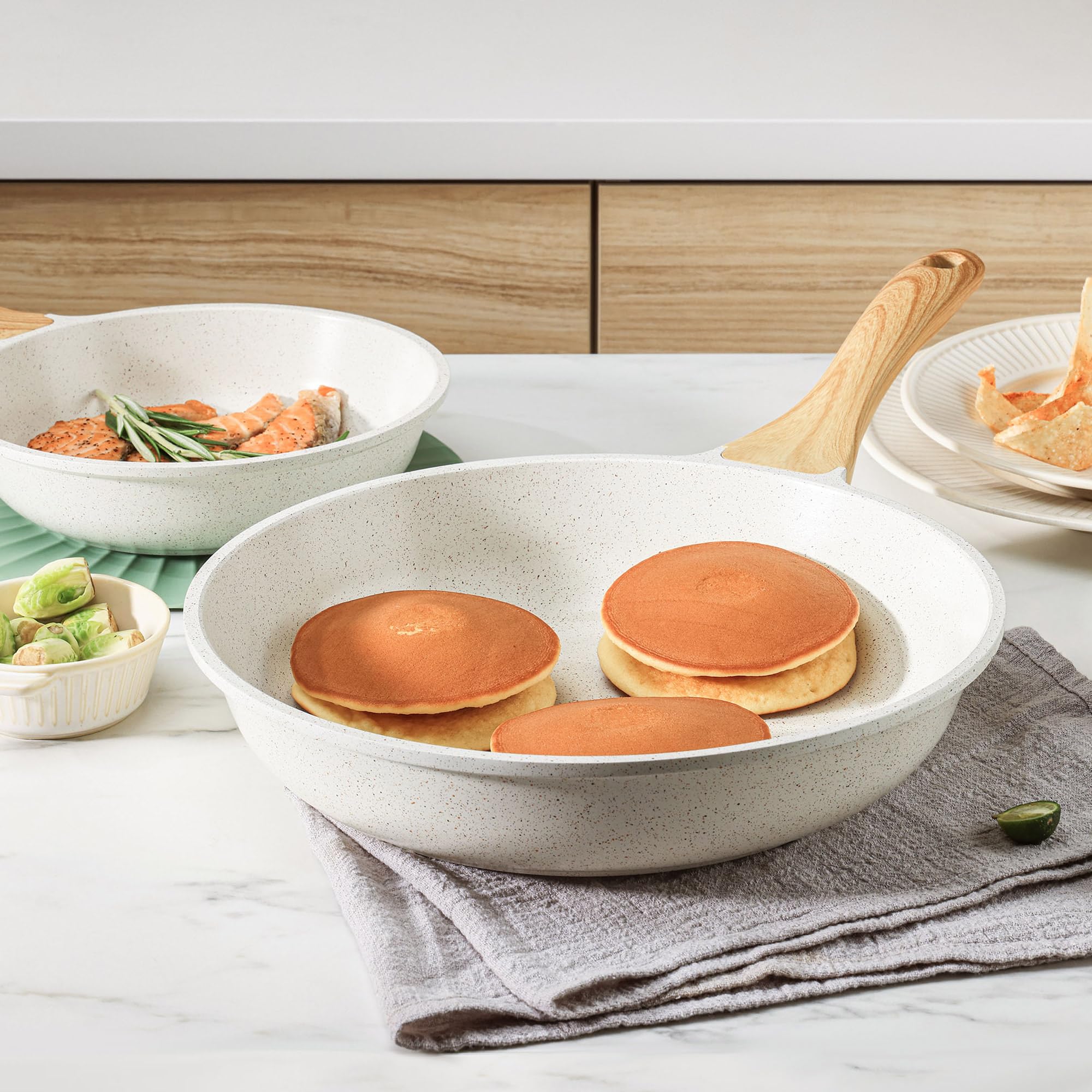 SENSARTE Nonstick Ceramic Frying Pan Skillet, 9.5 Inch Omelet Pan, Healthy Non Toxic Chef Pan, Induction Compatible Egg Pan with Heat Resistant Handle, PFAS-Free 🍁 All In One Marketplace Canada