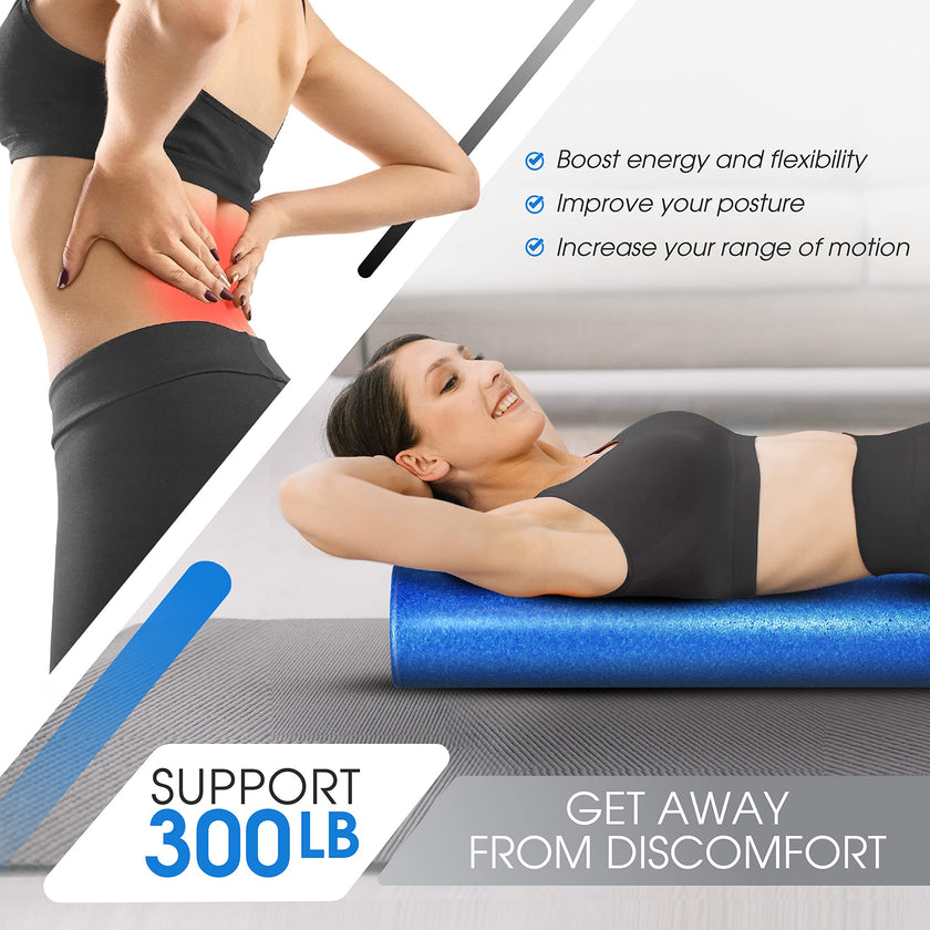 Yes4All High-Density EPP Round Back Roller Foam, Foam Roller for Yoga, Pilates & Stretching - 12, 18, 24, 36 inch 🍁 All In One Marketplace Canada