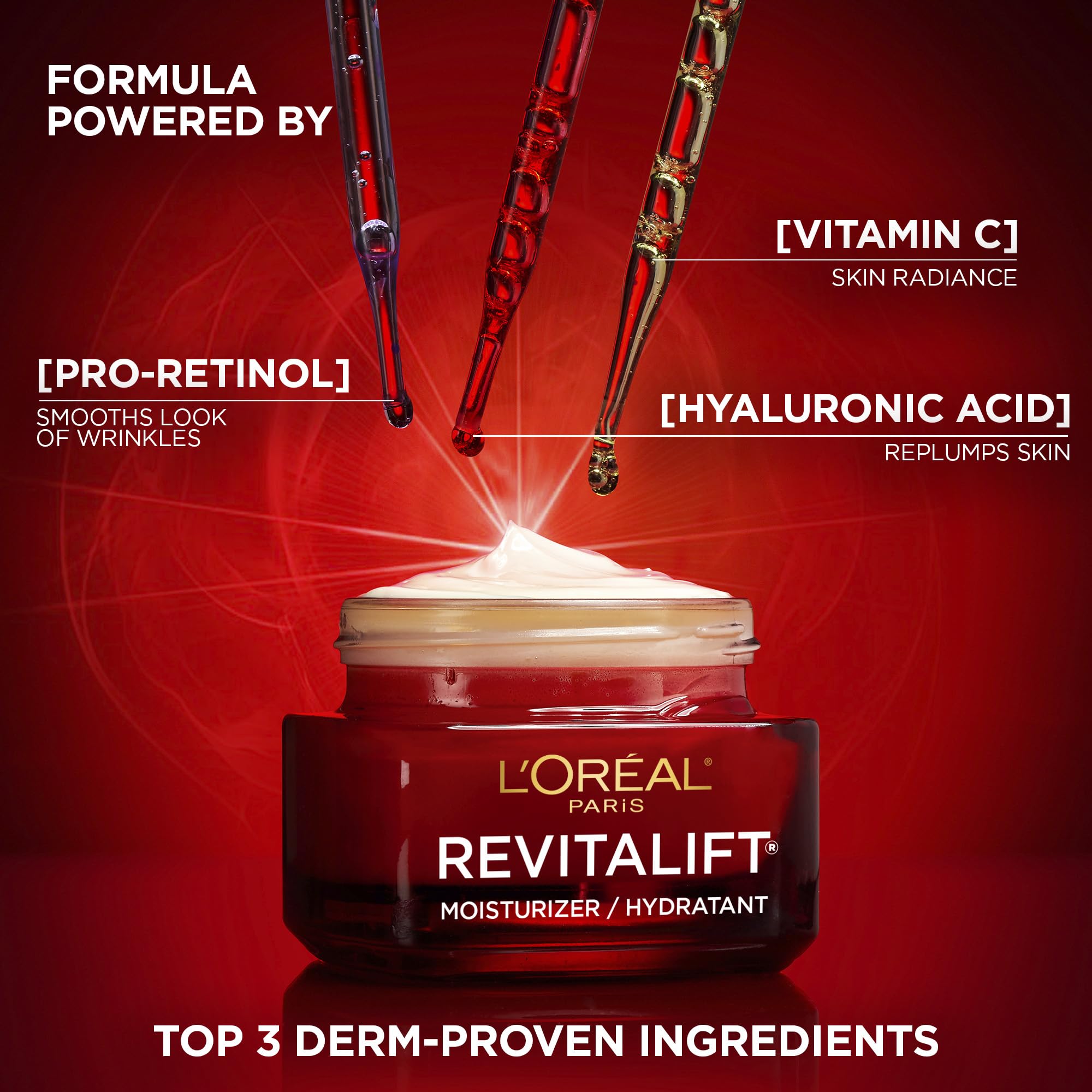 L'Oréal Paris Face Moisturizer, Moisturizer for Face with Pro-Retinol, Vitamin C & Hyaluronic Acid, Retinol Cream Reduces Look of Wrinkles & Firms Skin, Revitalift Triple Power LZR, 50ml 🍁 All In One Marketplace Canada