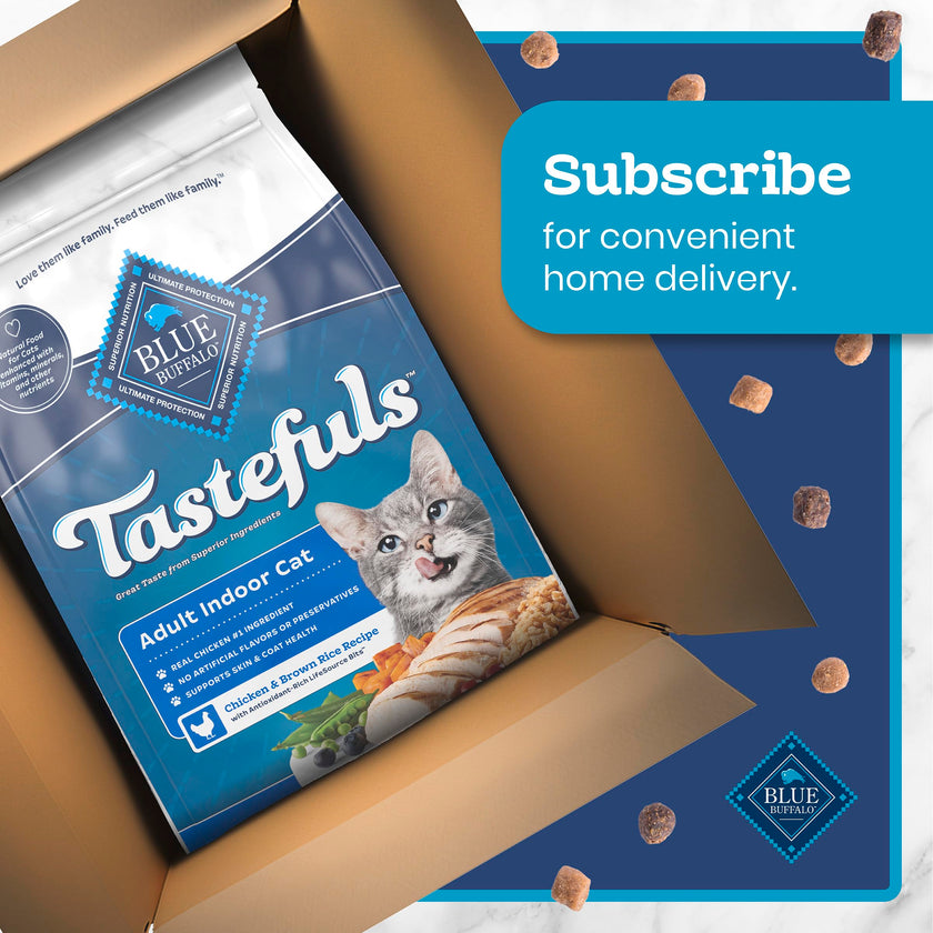 Blue Buffalo Tastefuls Chicken & Brown Rice Recipe Dry Indoor Cat Food for Adult Cats, Real Chicken First, Deliciously Healthy Natural Cat Food, Supports Digestive Care and Coat Health, 22 lbs. 🍁 All In One Marketplace Canada