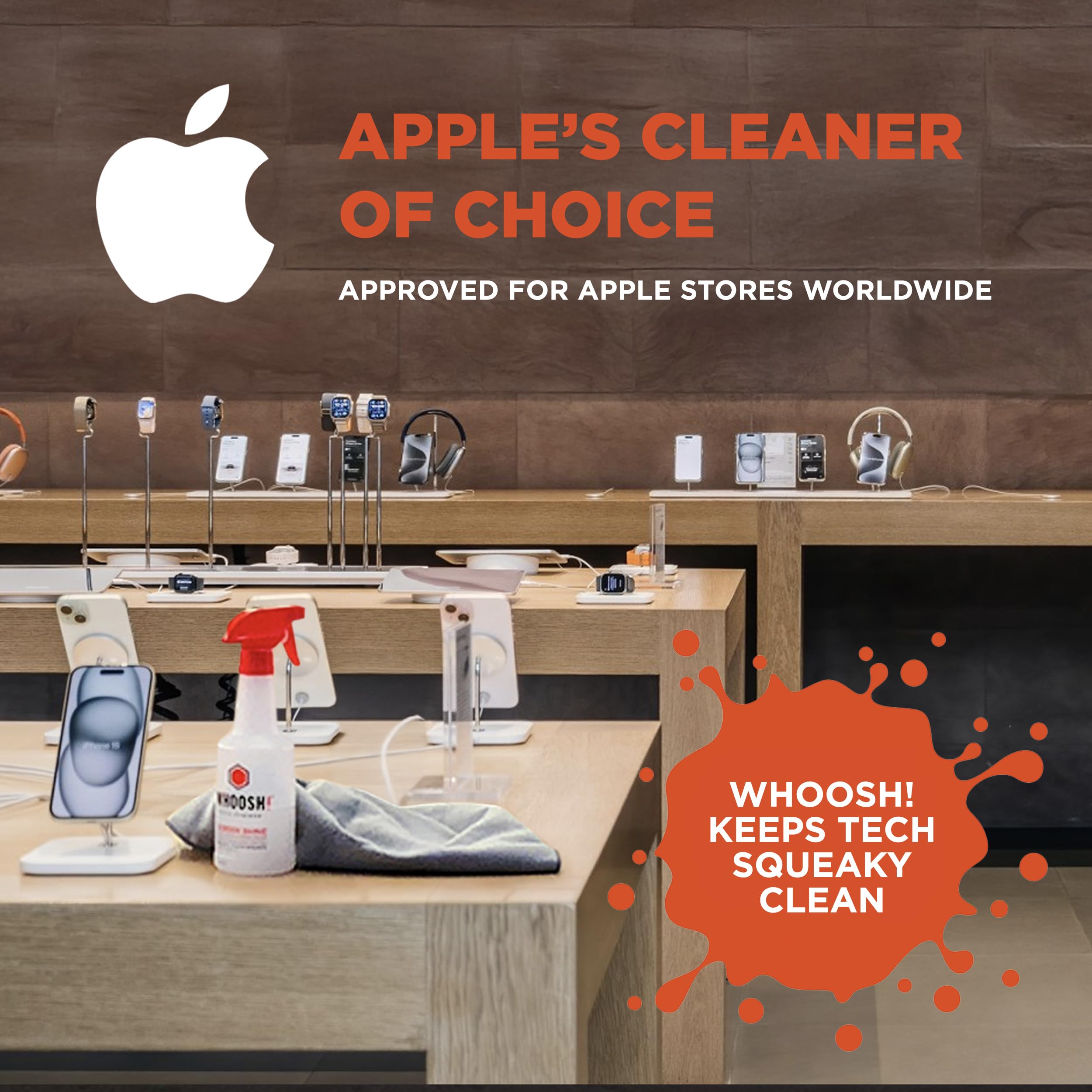 WHOOSH! Screen Shine Pro 500 ml Refillable OLED TV Screen Cleaner, Safe & Streak Free Electronic Cleaner for Laptop, Monitor, MacBook, Camera Cleaning Kit with 37 x 37 cm Microfiber Cloth 🍁 All In One Marketplace Canada