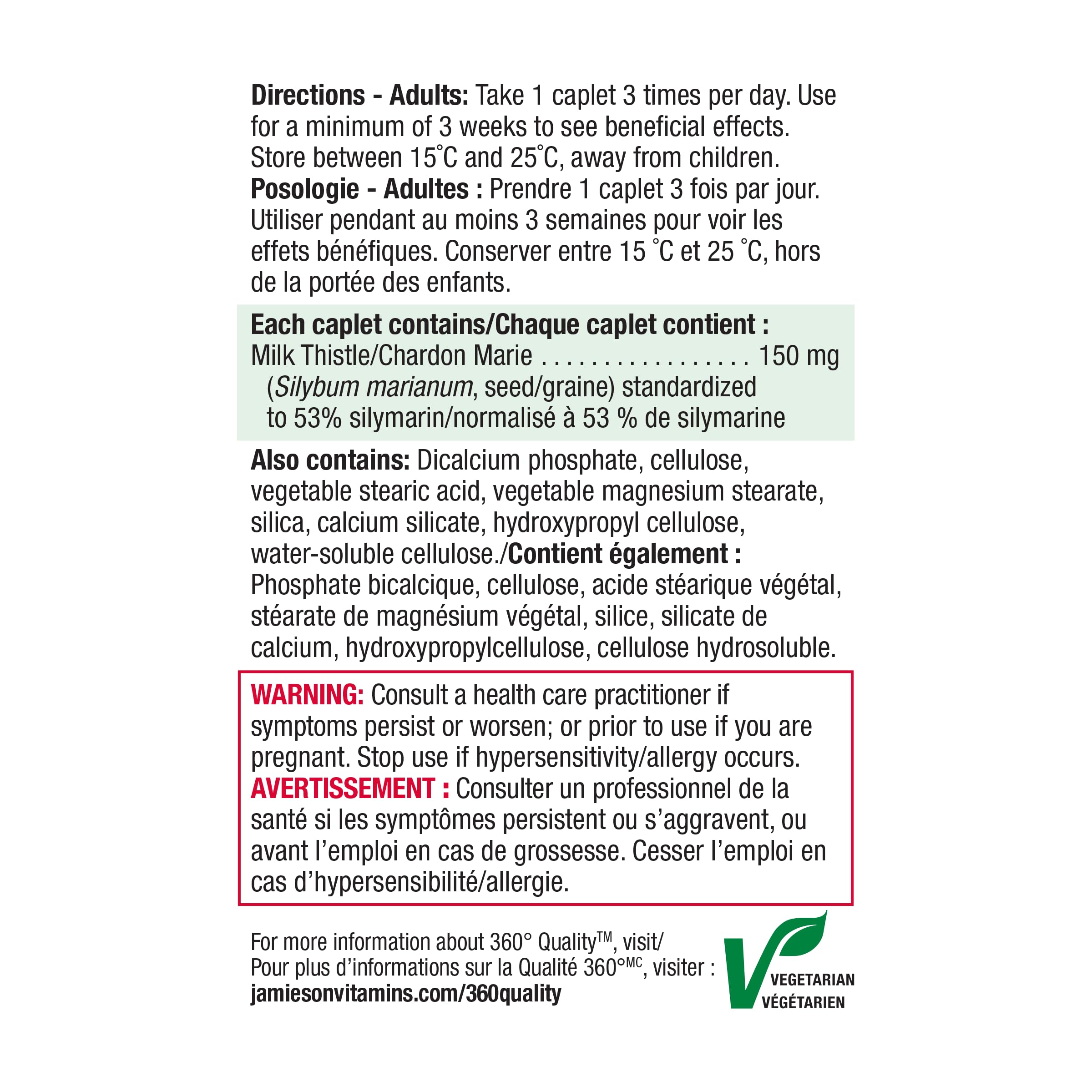Jamieson Milk Thistle 150 mg, Supports Liver Function, Helps Relieve Digestive Disturbances. Non-GMO, Gluten-Free, 90 Vegetarian Caplets, Proudly Canadian 🍁 All In One Marketplace Canada