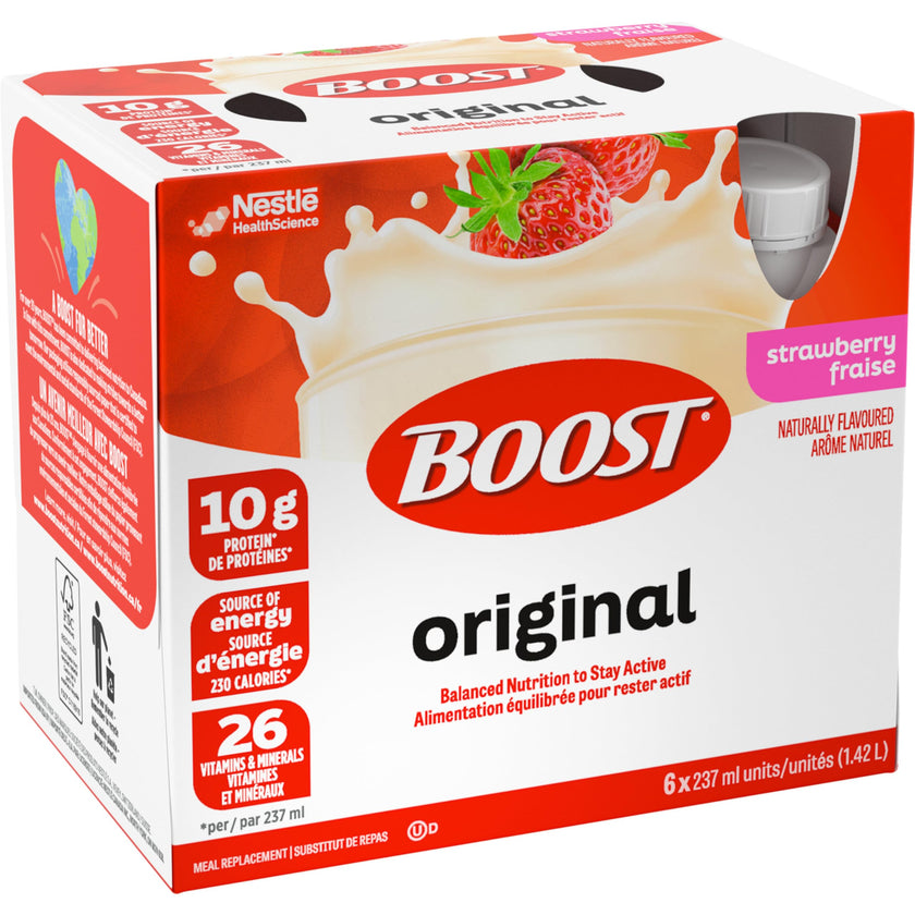 BOOST Original Meal Replacement Drink, Strawberry, 24 x 237 ml - PACKAGING MAY VARY 🍁 All In One Marketplace Canada