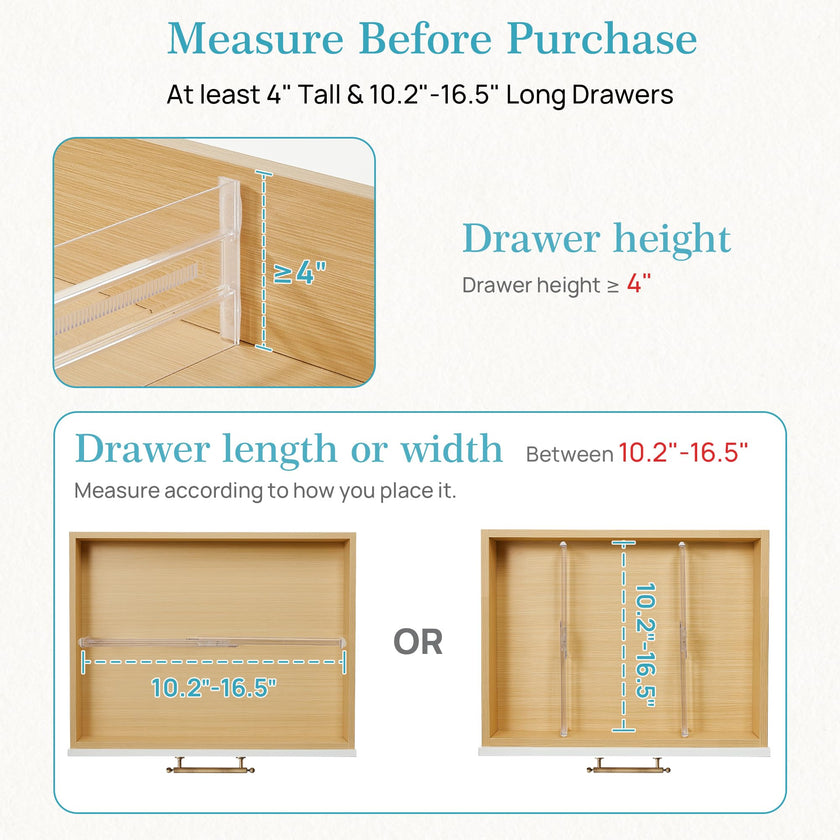 Vtopmart 8 Pack Drawer Dividers for Clothes, Adjustable 4