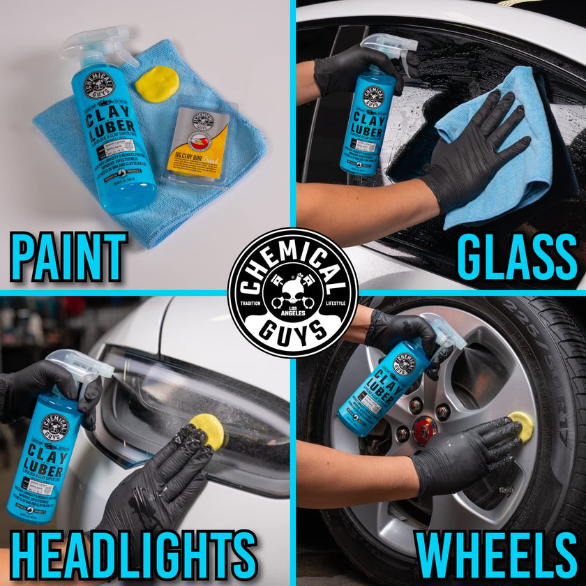 Chemical Guys OG Clay Bar & Lubber Synthetic Lubricant Kit, Light/Medium Duty, 473 ml (2 Items), Yellow 🍁 All In One Marketplace Canada