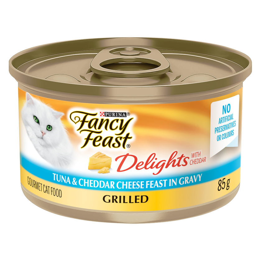 Fancy Feast Delights with Cheddar Wet Cat Food, Grilled Tuna & Cheddar Cheese Feast - 85 g Can (24 Pack) 🍁 All In One Marketplace Canada