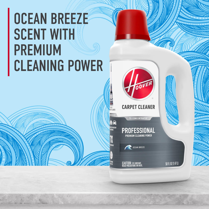 Hoover Prime Professional Carpet Cleaner Solution, 64 oz., Ocean Breeze Scent, Powerful Carpet Shampoo Solution, Remove Tough Stains from Carpet and Upholstery, Pair with Hoover Carpet Cleaner Machine 🍁 All In One Marketplace Canada