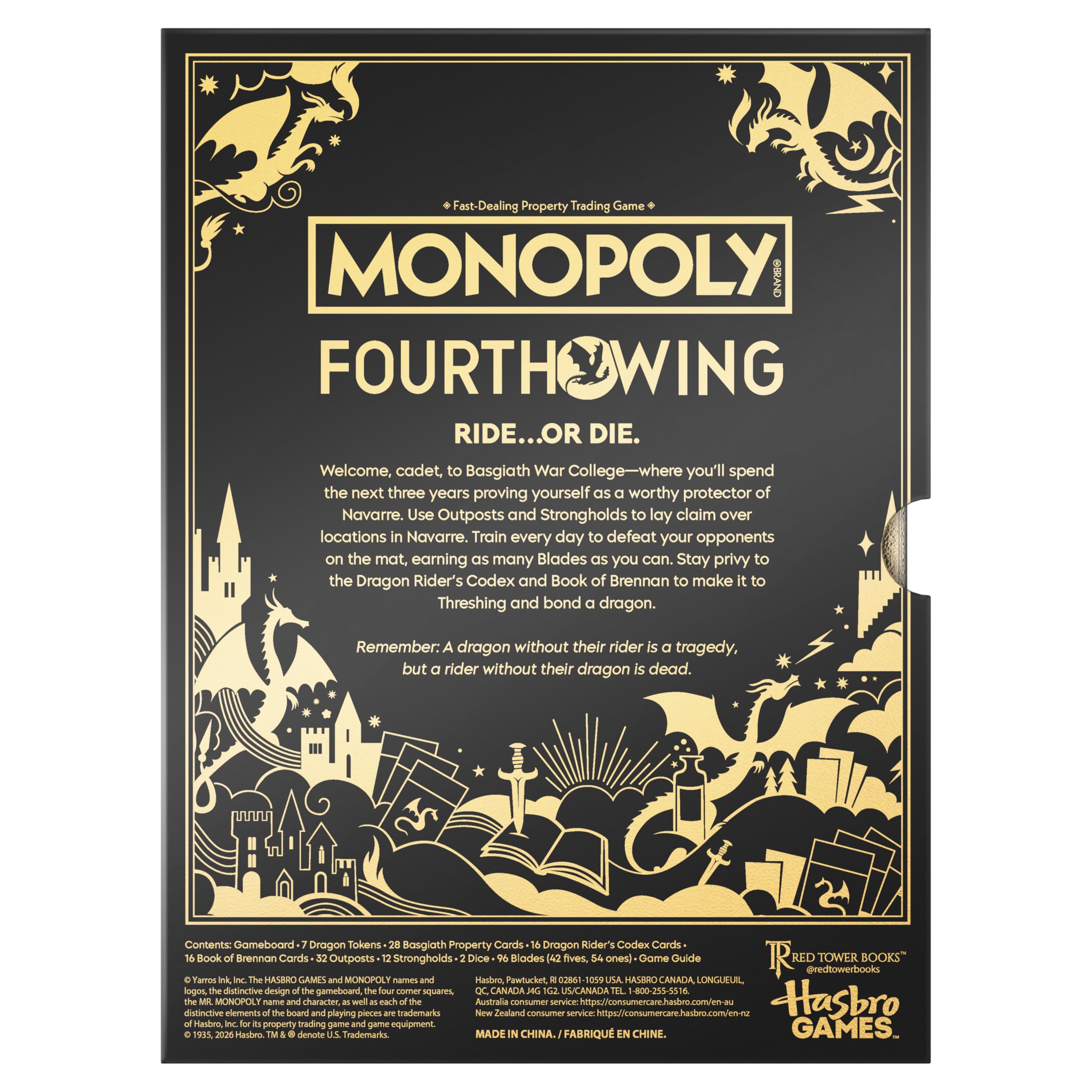 Monopoly Fourth Wing Edition Board Game for Adults | Officially Licensed Game Inspired by the Empyrean Series, Book 1 | 2-6 Players | Ages 17+ 🍁 All In One Marketplace Canada