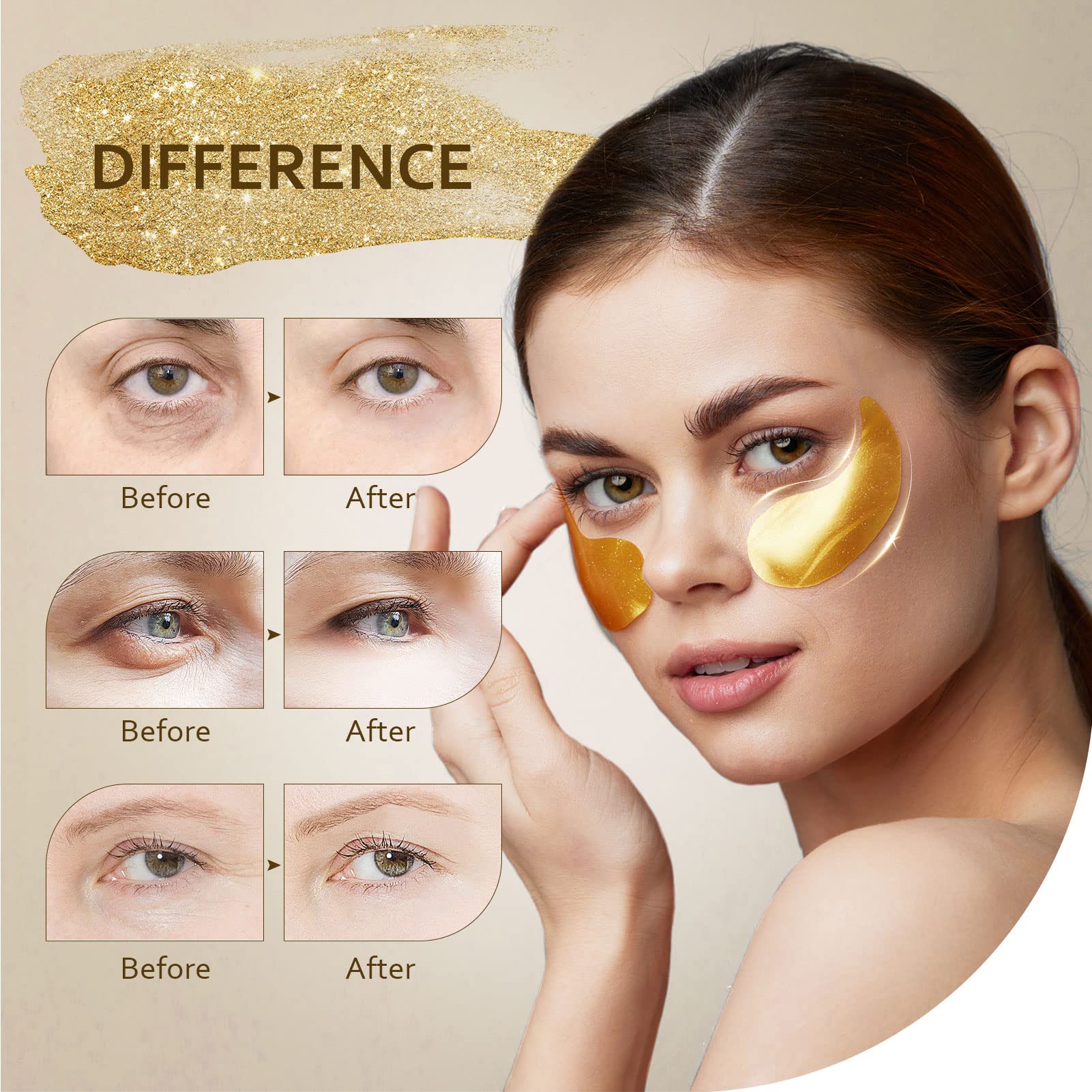 Under Eye Patches (30 Pairs), 24k Gold Eye Patches for Women and Men, Bachelorette Party Favors, Birthday Gift for Women - Skincare Self Care - USA Tested 🍁 All In One Marketplace Canada