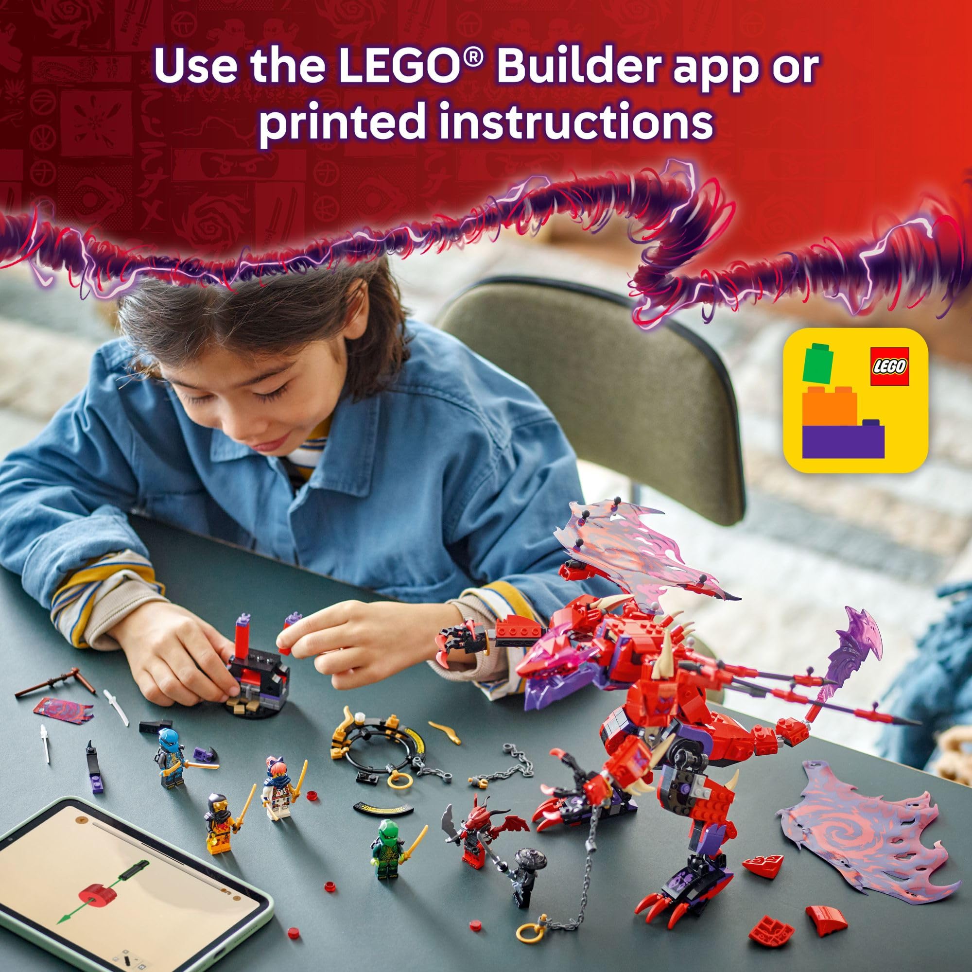 LEGO NINJAGO Thunderfang Dragon of Chaos Building Toy for Kids Ages 8+ - Dragon Rising Playset with 6 Minifigures and Poseable Dragon Figure - Birthday Gift Idea for Boys and Girls - 71832 🍁 All In One Marketplace Canada
