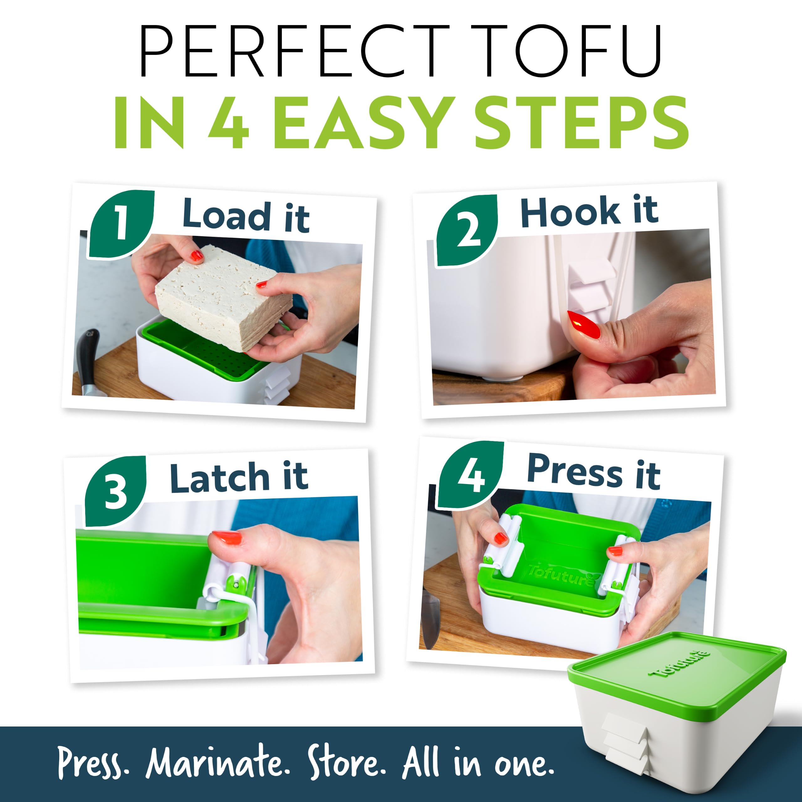 Tofuture Tofu Press | Patented Self-Contained | Vegan, Fits 8-16 oz Block 🍁 All In One Marketplace Canada