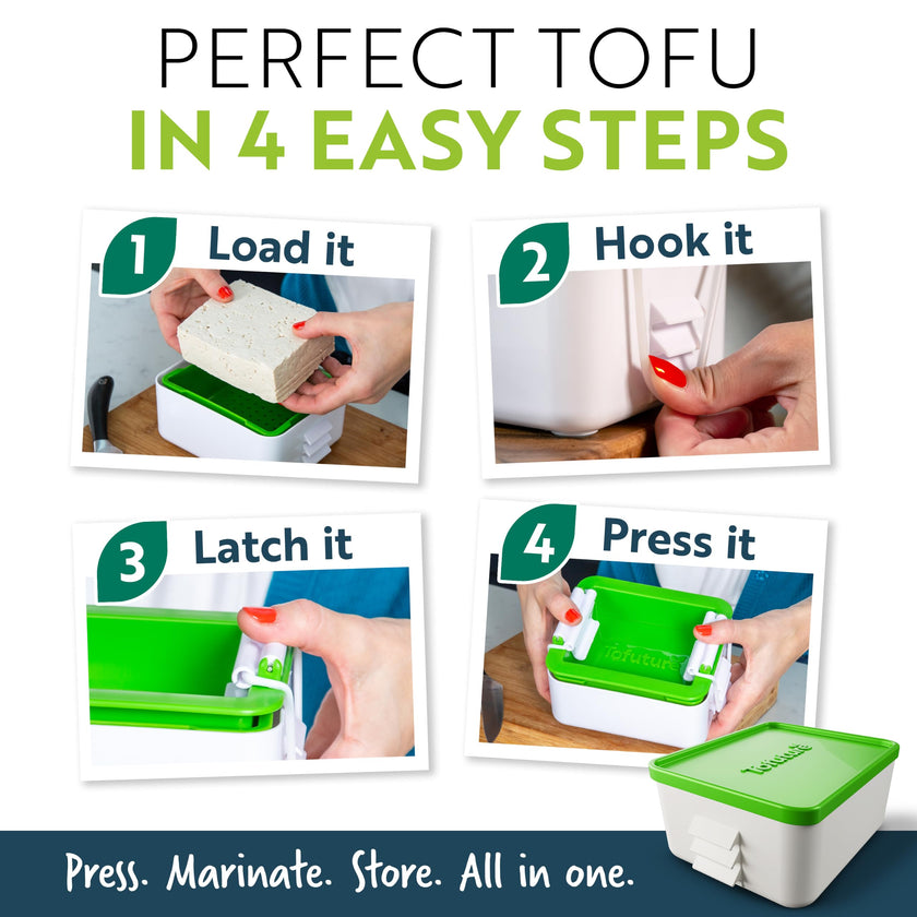 Tofuture Tofu Press | Patented Self-Contained | Vegan, Fits 8-16 oz Block 🍁 All In One Marketplace Canada