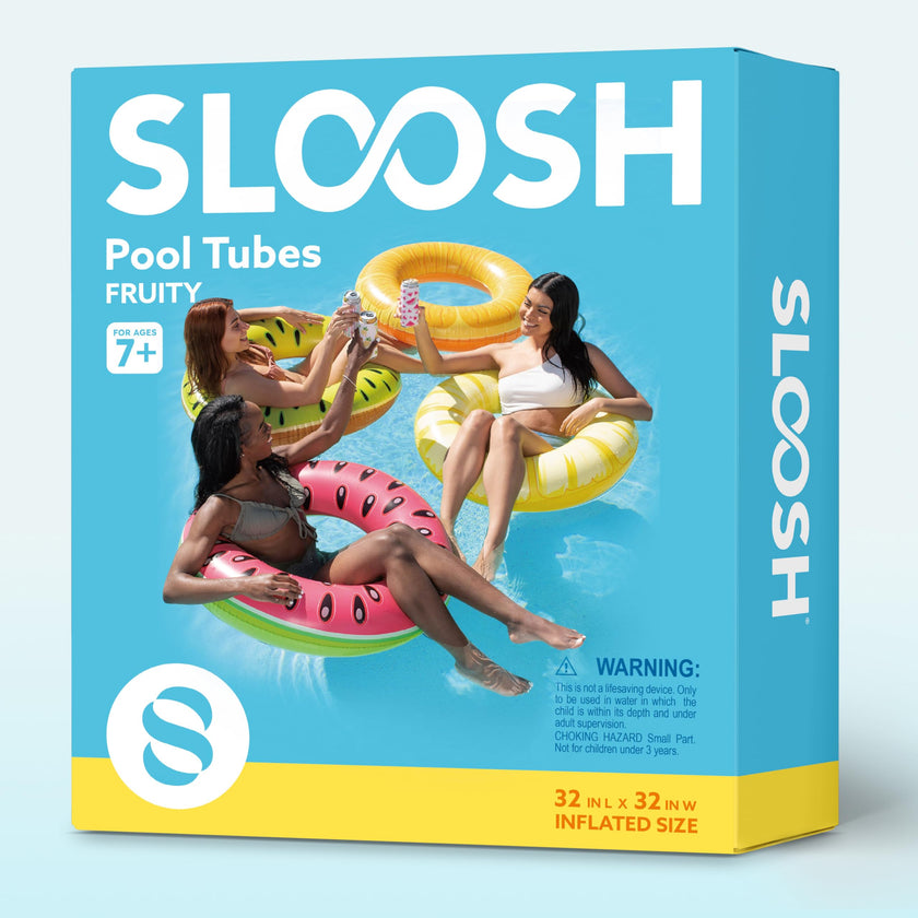 Sloosh 4 Pack Inflatable Pool Floats Pool Rings Swimming Tubes Swimming Toys Beach Swimming Party Toys for Kids and Adults 🍁 All In One Marketplace Canada