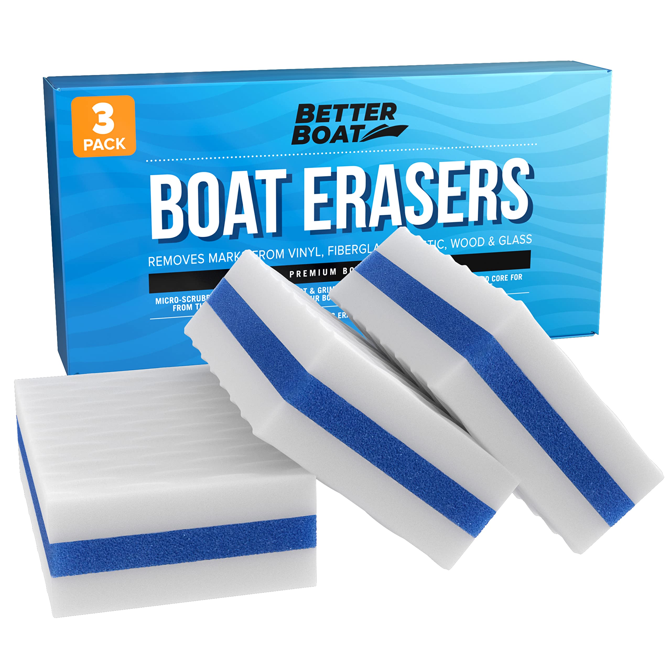 3PK Premium Boat Scuff Erasers, Boating Accessories for Cleaning, Gift for Pontoon, Fishing, Jon Boats, Decks, Vinyl and Hull Cleaner, Gadgets for Men and Women 🍁 All In One Marketplace Canada