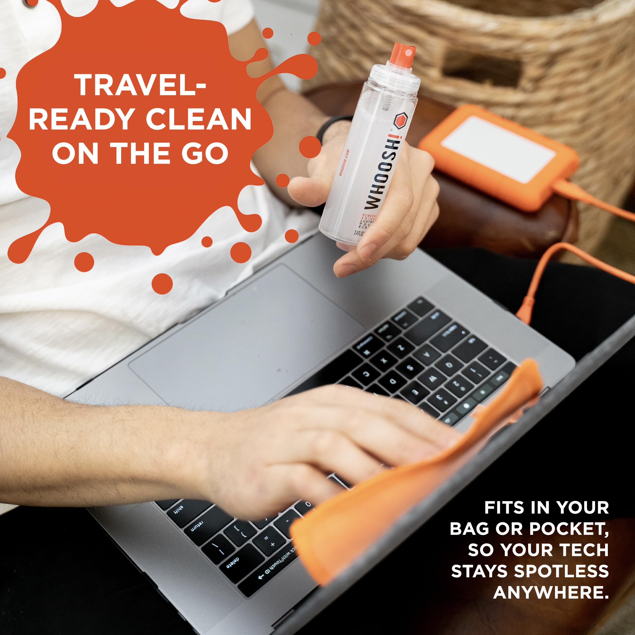 WHOOSH! Screen Shine Duo – Safe & Streak Free Electronics Cleaner for TV, OLED, MacBook, Laptop, Monitor and Car – Eyeglass Cleaner with 100ml + 8ml Bottles and 2 Microfiber Cloths 15x15 cm 🍁 All In One Marketplace Canada