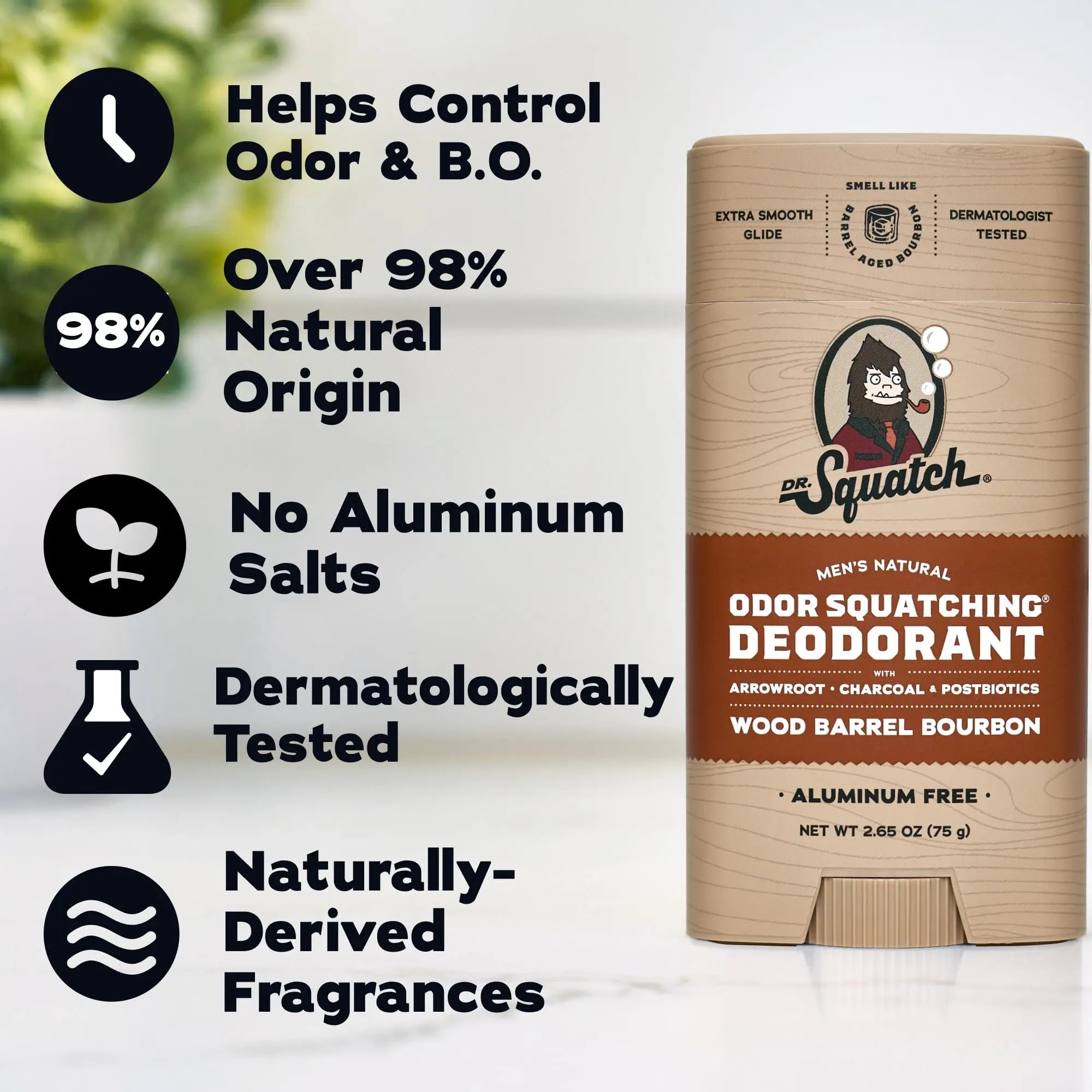 Dr. Squatch Natural Men’s Deodorant – Aluminium Free Natural Deodorant For Men with Charcoal & Postbiotics for 72-Hour Odor Protection – Wood Barrel Bourbon, 2.65oz Stick (2-pack) 🍁 All In One Marketplace Canada