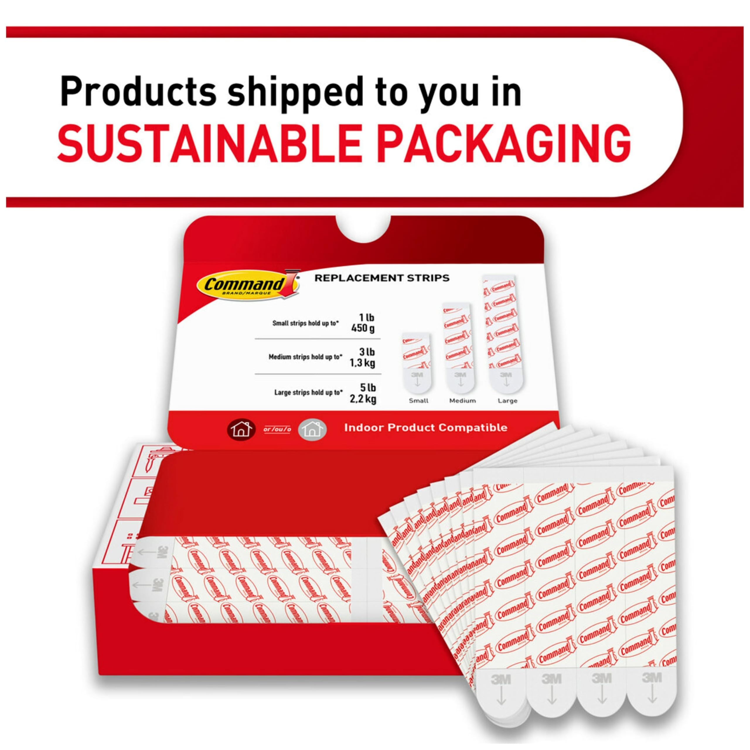 Command Large Refill Adhesive Strips, Damage Free Hanging Wall Adhesive for Large Indoor Wall Hooks, No Tools Removable Adhesives for Living Spaces, 20 White Command Strips 🍁 All In One Marketplace Canada