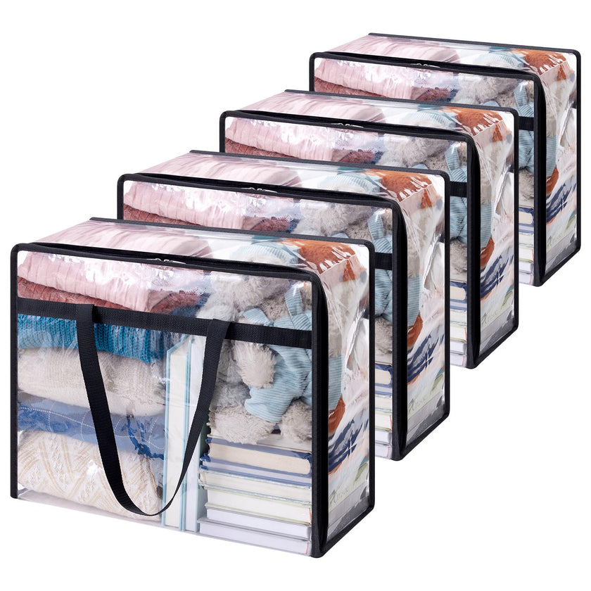 Lifewit 4 Pack Clear Clothes Storage Bags, 40L Plastic Blanket Storage Bags, Vinyl Foldable Moving Bags with Zipper, Closet Organizers and Storage Containers for Bedding, Duvet, Comforter 🍁 All In One Marketplace Canada